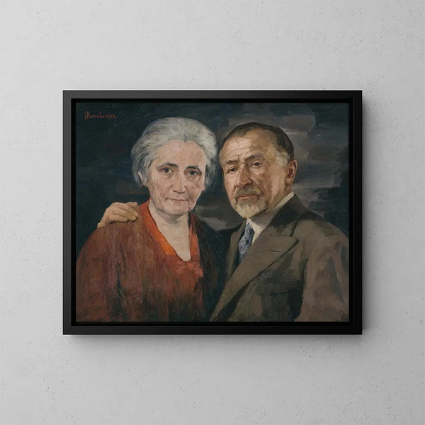 L'artiste avec sa femme - Jozef Hanula — gerahmtes Bild an der Wand