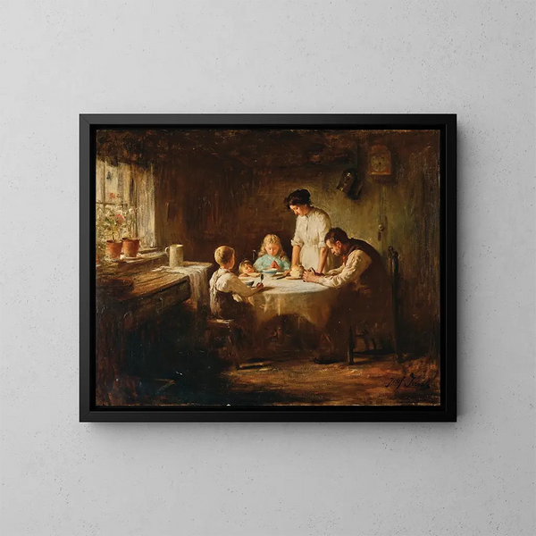 Segen des Tisches - Jozef Israëls — gerahmtes Bild an der Wand