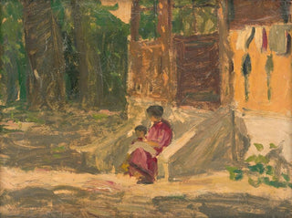 Jozef Teodor Mousson - In front of a House.webp