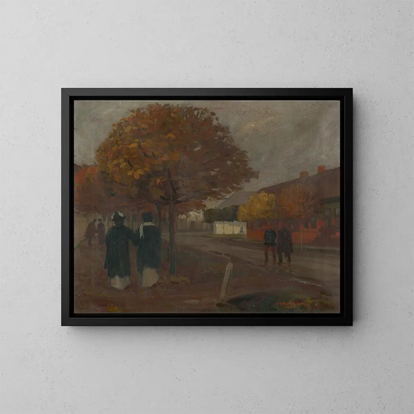 Sur le chemin - Jozef Teodor Mousson — gerahmtes Bild an der Wand
