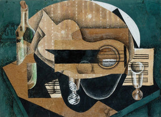 Eine Gitarre, eine Brille und eine Flasche - Juan Gris — Ansicht des Kunstwerks