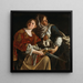 Judith und ihre Dienerin mit dem Kopf Holofernes - Artemisia Gentileschi — gerahmtes Bild an der Wand