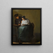 Ein Mann bietet einer jungen Frau Geld an - Judith Leyster — gerahmtes Bild an der Wand