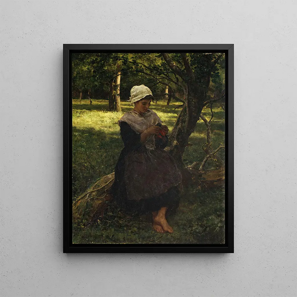 Jules Breton - A Peasant Girl Knitting.webp