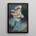 Portrait einer Dame - Jules Chéret — gerahmtes Bild an der Wand
