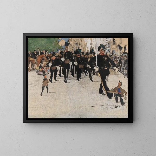 Der Umzug der bürgerlichen Garde in Gent - Jules De Bruycker — gerahmtes Bild an der Wand