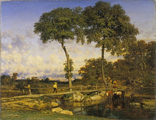 Überqueren der Brücke - Jules Dupré — Ansicht des Kunstwerks