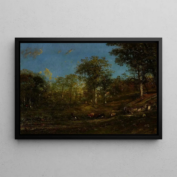 Ansicht der Weiden des Limousin, Frankreich - Jules Dupré — gerahmtes Bild an der Wand