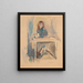 Hermine David, la robe bleue - Jules Pascin — gerahmtes Bild an der Wand