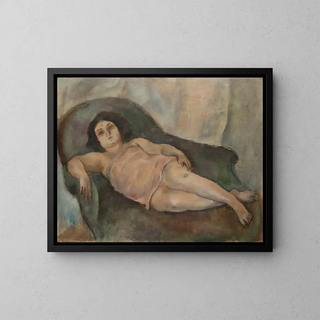 Le Modèle à la chemise rose - Jules Pascin — gerahmtes Bild an der Wand