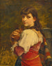 Junge Frau mit einem Eichhörnchen - Jules Salles-Wagner — Ansicht des Kunstwerks