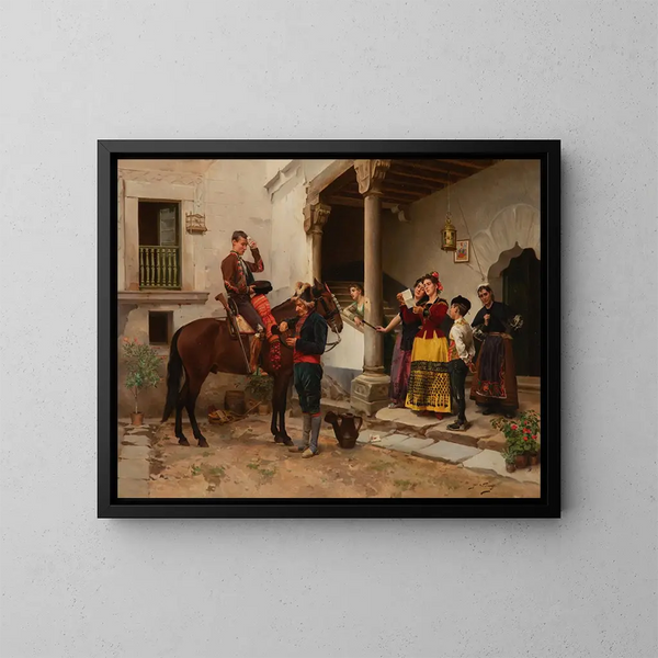 Ankunft des Boten - Jules Worms — gerahmtes Bild an der Wand