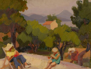 Familienszene in Saint-Tropez - Jules Émile Zingg — Ansicht des Kunstwerks