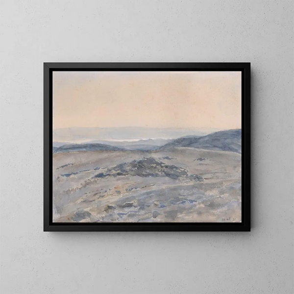 Ansicht des Berges Scopus in Jerusalem am Toten Meer und den moabitischen Bergen - Juliaan De Vriendt — gerahmtes Bild an der Wand
