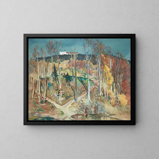 Garten - Julian Fałat — gerahmtes Bild an der Wand