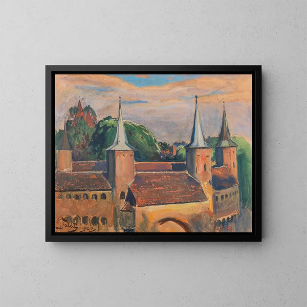 Der Barbican von Krakau - Julian Fałat — gerahmtes Bild an der Wand