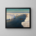 Winterlandschaft mit einem Fluss und einem Vogel - Julian Fałat — gerahmtes Bild an der Wand