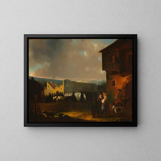 Trauerfeier der Juden in Vilnius im Jahr 1824 - Julian Karczewski — gerahmtes Bild an der Wand