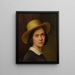 Selbstporträt mit Strohhut - Julie Wilhelmine Hagen-Schwarz — gerahmtes Bild an der Wand