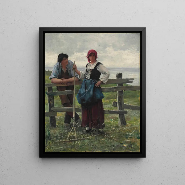 Les ragots - Julien Dupré — gerahmtes Bild an der Wand