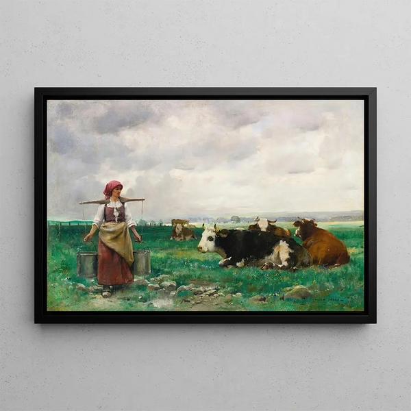 Die Milchmagd - Julien Dupré — gerahmtes Bild an der Wand