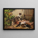 Familien von Katzen am Milchschüssel - Julius Adam der Jüngere — gerahmtes Bild an der Wand