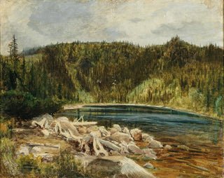 Julius Eduard Mak - A View of a Lake at the Bohemian forest.webp