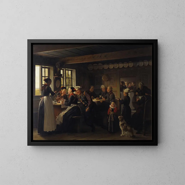 Episode einer Gilde in Amager - Julius Exner — gerahmtes Bild an der Wand