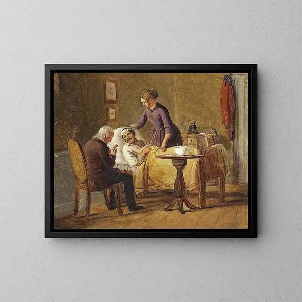 Der verwundete Soldat - Julius Friedländer — gerahmtes Bild an der Wand