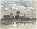 Bäume, die sich im Wasser unter einem bewölkten Himmel spiegeln - Julius Jacobus van de Sande Bakhuyzen — Ansicht des Kunstwerks