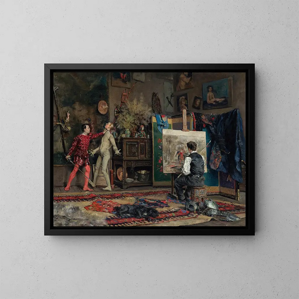 Im Atelier des Künstlers - Julius LeBlanc Stewart — gerahmtes Bild an der Wand