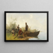 Fischer am Chiemsee in Ruhe - Julius Noerr — gerahmtes Bild an der Wand