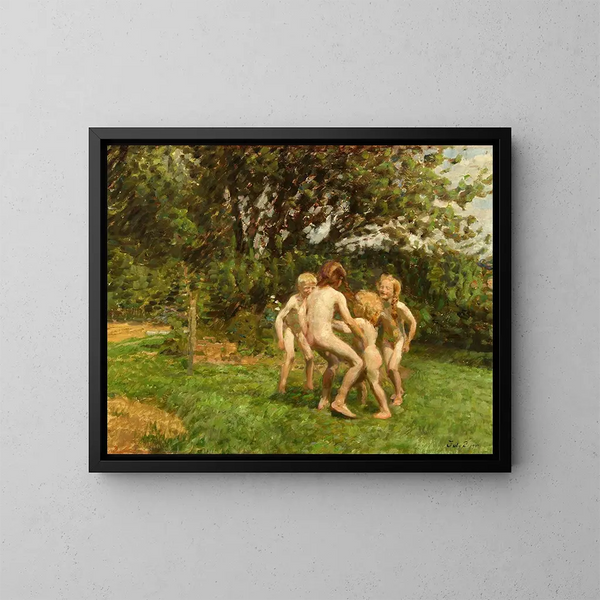 Danse circulaire à Græsted - Julius Paulsen — gerahmtes Bild an der Wand