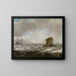 Julius Porcellis - Rough Sea with Ships.webp