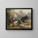 Volaille et un dindon - Julius Scheuerer — gerahmtes Bild an der Wand