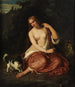 Halbnackt eines jungen Mädchens mit einem Hund - Julius Schrader — Ansicht des Kunstwerks