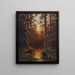 Sonnenuntergang im Wald - Julius Sergius Klever — gerahmtes Bild an der Wand