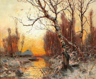 Winterlandschaft mit Birken im Abendlicht - Julius Sergius Klever — Ansicht des Kunstwerks