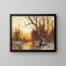 Winterlandschaft mit Birken im Abendlicht - Julius Sergius Klever — gerahmtes Bild an der Wand
