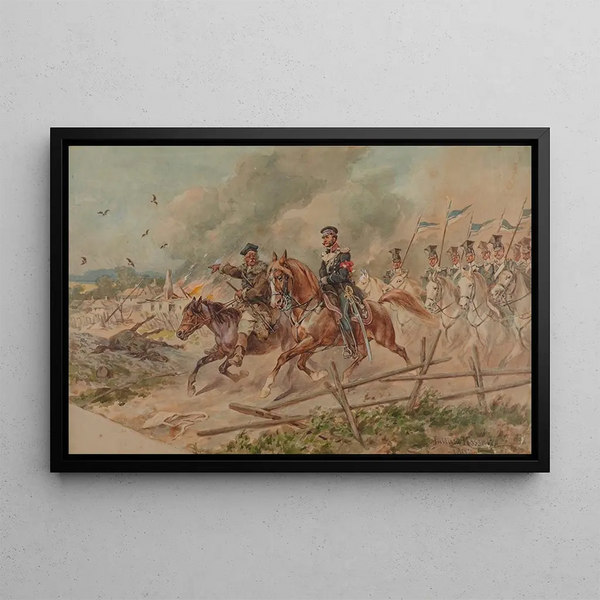 Juliusz Kossak - Lancers from the 2nd Regiment in 1831 during scouting with a guide.webp