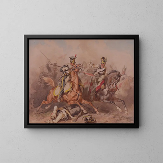 Juliusz Kossak - Skirmish between Lancers from the Legion of the Vistula and the Russian cuirassiers.webp
