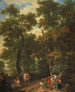 Landschaft im Arcadien mit Hirten, die musizieren und tanzen - Jurriaan Andriessen — Ansicht des Kunstwerks