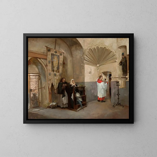 Innenansicht der Kapelle der Drei Könige in der Bernardinerkirche in Vilnius - Józef Bazukiewicz — gerahmtes Bild an der Wand