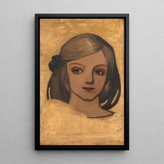 Jzef Mehoffer - Head of a girl against gold background.webp