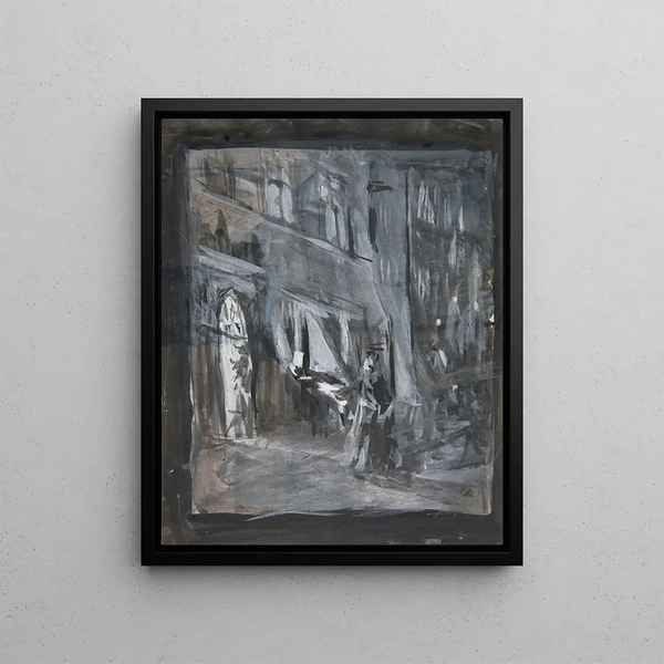 Jzef Pankiewicz - Old Town in Warsaw at night.webp