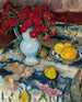 Œillets rouges Naturstillleben mit blauer Vase - Józef Pankiewicz — Ansicht des Kunstwerks