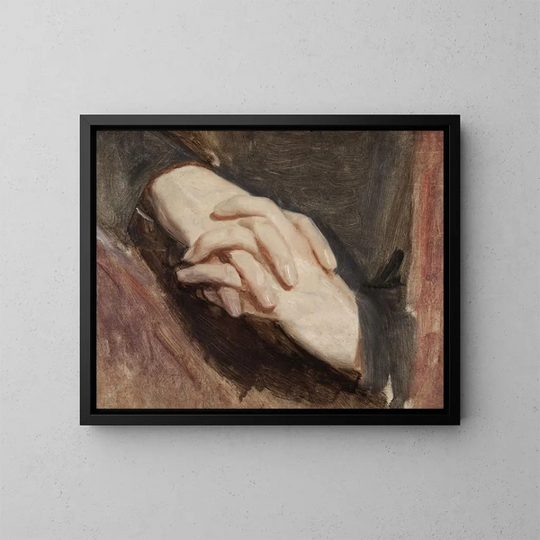 Studie der Hände von Sigismond Auguste für das Gemälde Der Tod von Barbara Radziwiłł - Józef Simmler — gerahmtes Bild an der Wand