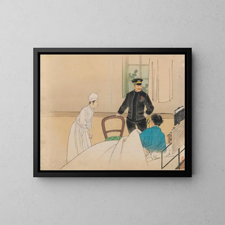 L'illustration frontispice de l'officier torpilleur dans le magazine littéraire Bungei kurabu, volume 1, numéro 8 - Kajita Hanko — gerahmtes Bild an der Wand