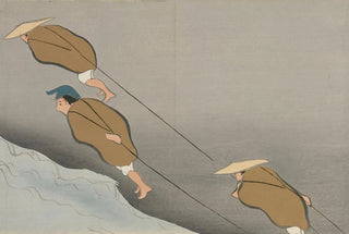 Kamisaka Sekka - Tugging Boats Hikibune.webp