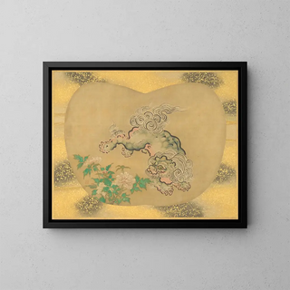 Kan Tsunenobu - Chinese lion and peonies.webp